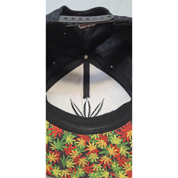 GM Fashions Black Snapback Baseball Cap/Hat Cannabis 420 Leaf - Picture 8 of 8